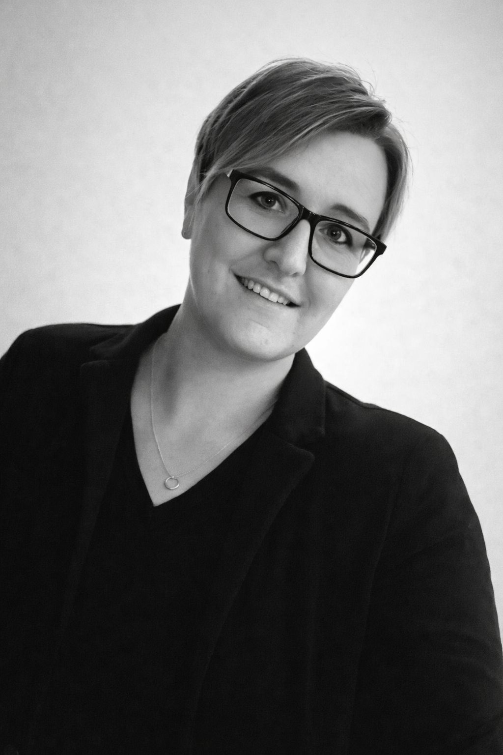 Black and white portrait of Karla Wentworth